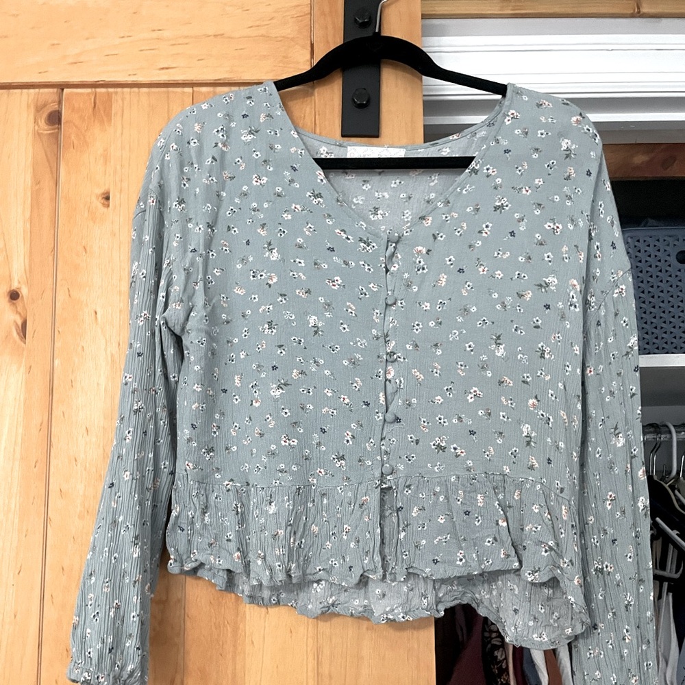 Blue spring blouse
